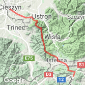 Mapa WarkCarpatia - etap 1 Cieszyn -> Zwardoń szlakiem granicznym